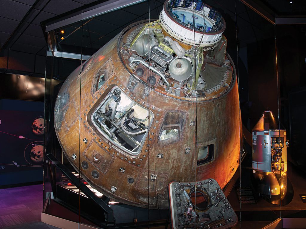 The flown spacecraft, Odyssey, that brought the Apollo 13 astronauts safely back to Earth in 1970.